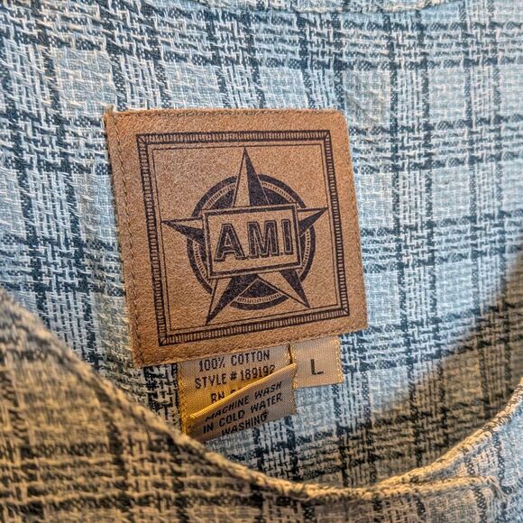 Vintage 90s AMI Knit Plaid Maxi Dress Button Front Gray Pockets Minimalist L - Picture 8 of 9